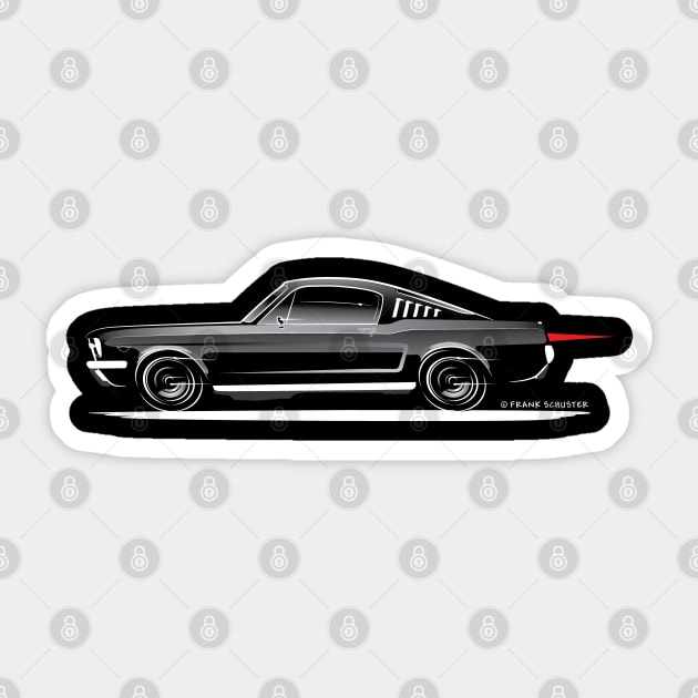 1966 Ford Mustang Fastback Gradient Sticker by PauHanaDesign